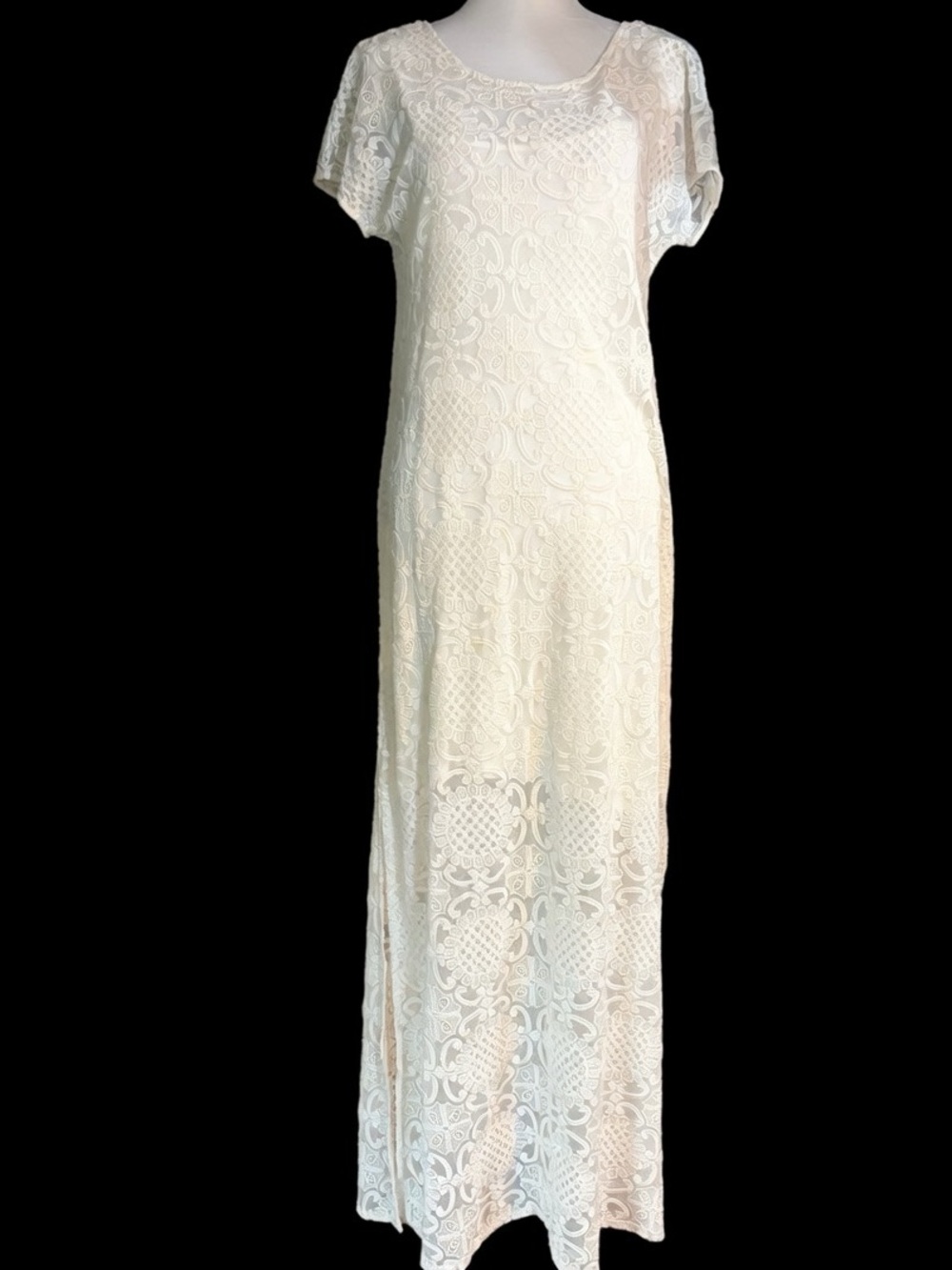 Anthropologie Lilka Bellflower Lace Maxi Dress. It is a bohemian-style small - Picture 3 of 16